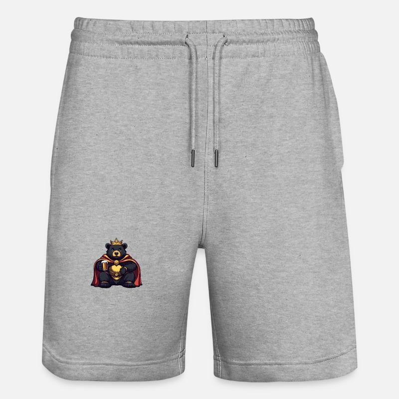 Bear Beer Drôle - Short de jogging bio TRAINER Stanley/Stella unisexe - gris chiné