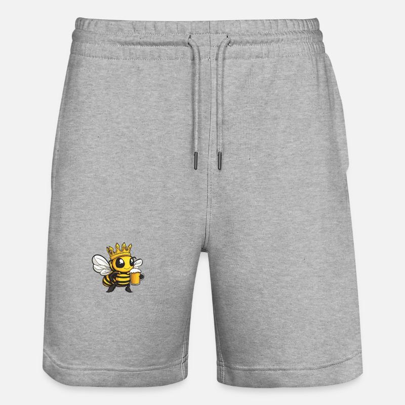 Bière d’abeille drôle - Short de jogging bio TRAINER Stanley/Stella unisexe - gris chiné
