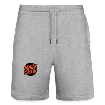 Malle Crew - Stanley/Stella Trainer Unisex Organic Jogging Shorts - heather grey - Front - Nik (191cm) & Marisol (170cm)