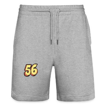 56 Symbole numérique - Short de jogging bio TRAINER Stanley/Stella unisexe - gris chiné - Devant - Nik (191cm) & Marisol (170cm)