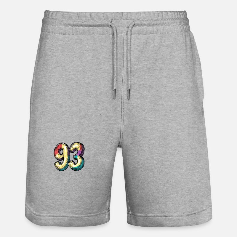 93 Symbole numérique - Short de jogging bio TRAINER Stanley/Stella unisexe - gris chiné