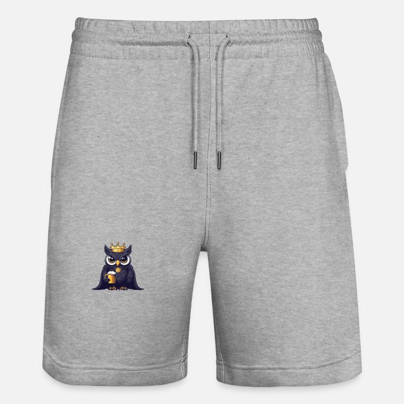 Hibou Bière Drôle - Short de jogging bio TRAINER Stanley/Stella unisexe - gris chiné
