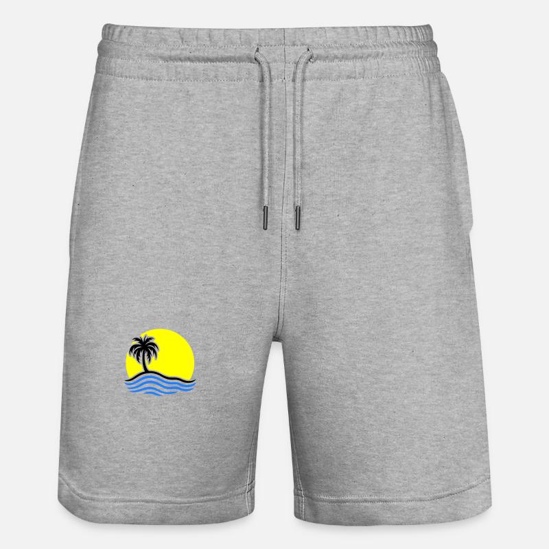Palmier de l’île d’été - Short de jogging bio TRAINER Stanley/Stella unisexe - gris chiné