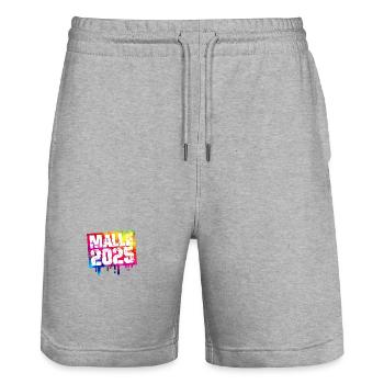 Malle 2025 - Short de jogging bio TRAINER Stanley/Stella unisexe - gris chiné - Devant - Nik (191cm) & Marisol (170cm)