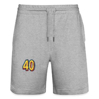 40 Zahl symbol - Stanley/Stella Unisex Bio Joggingshorts Trainer  - Grau meliert - Vorne - Nik (191cm) & Marisol (170cm)