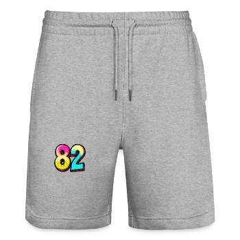 82 Symbole numérique - Short de jogging bio TRAINER Stanley/Stella unisexe - gris chiné - Devant - Nik (191cm) & Marisol (170cm)