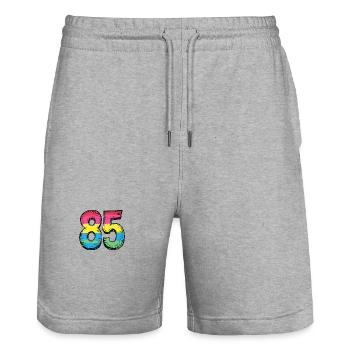 85 Zahl Symbol - Stanley/Stella Unisex Bio Joggingshorts Trainer  - Grau meliert - Vorne - Nik (191cm) & Marisol (170cm)