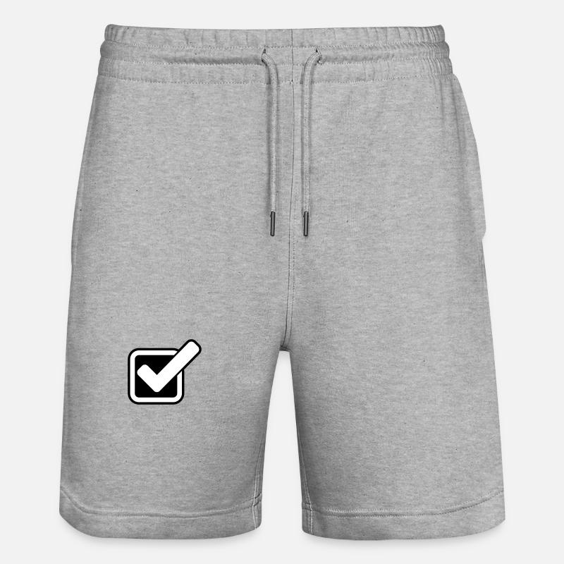 Tick Icône de coche - Short de jogging bio TRAINER Stanley/Stella unisexe - gris chiné