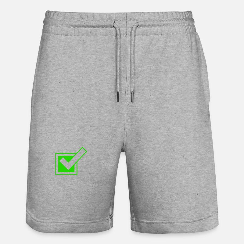 Tick Icône de coche - Short de jogging bio TRAINER Stanley/Stella unisexe - gris chiné