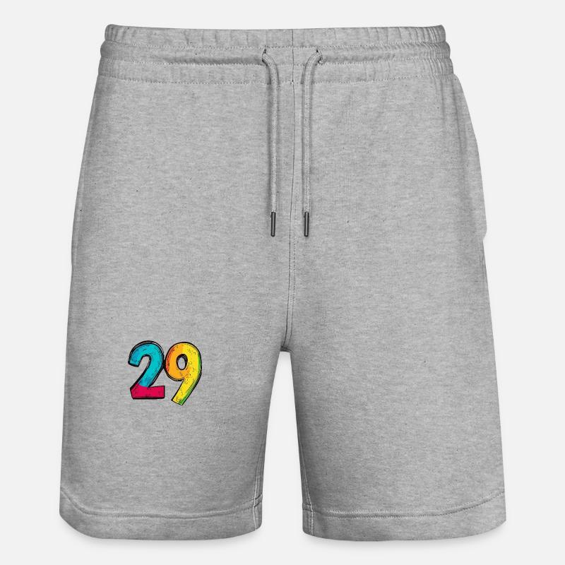 29 Symbole numérique - Short de jogging bio TRAINER Stanley/Stella unisexe - gris chiné