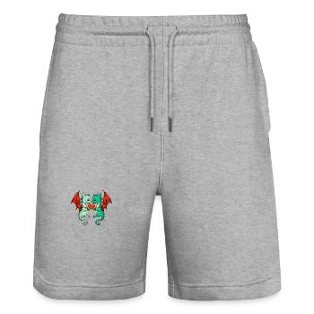 Dragon Couple Valentine's Day - Stanley/Stella Trainer Unisex Organic Jogging Shorts - heather grey - Front - Nik (191cm) & Marisol (170cm)