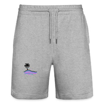 Île Palm Sea - Short de jogging bio TRAINER Stanley/Stella unisexe - gris chiné - Devant - Nik (191cm) & Marisol (170cm)