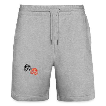 Monkey Beer Party Drunk - Stanley/Stella Trainer Unisex Organic Jogging Shorts - heather grey - Front - Nik (191cm) & Marisol (170cm)