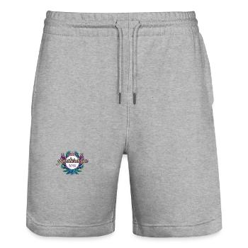 Amsterdam 2025 Team - Stanley/Stella Trainer Unisex Organic Jogging Shorts - heather grey - Front - Nik (191cm) & Marisol (170cm)