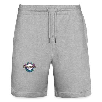 Formentera 2025 Team - Stanley/Stella Trainer Unisex Organic Jogging Shorts - heather grey - Front - Nik (191cm) & Marisol (170cm)