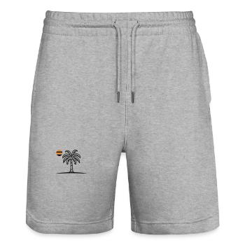 Île Palmier Été - Short de jogging bio TRAINER Stanley/Stella unisexe - gris chiné - Devant - Nik (191cm) & Marisol (170cm)