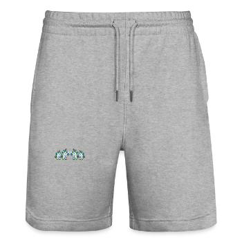 Einhorn Team Mädels Bier Party Feiern Bunt - Stanley/Stella Unisex Bio Joggingshorts Trainer  - Grau meliert - Vorne - Nik (191cm) & Marisol (170cm)