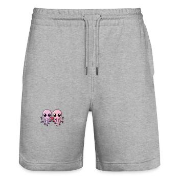 Octopus In Love Valentine's Day - Stanley/Stella Trainer Unisex Organic Jogging Shorts - heather grey - Front - Nik (191cm) & Marisol (170cm)