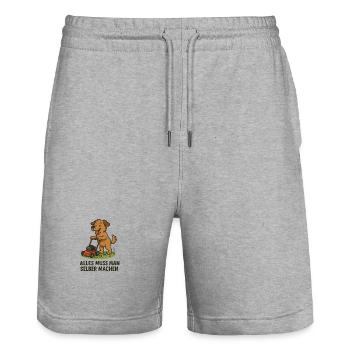 Alles muss man selber machen - Stanley/Stella Unisex Bio Joggingshorts Trainer  - Grau meliert - Vorne - Nik (191cm) & Marisol (170cm)
