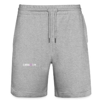Équipe d’escalade - Short de jogging bio TRAINER Stanley/Stella unisexe - gris chiné - Devant - Nik (191cm) & Marisol (170cm)