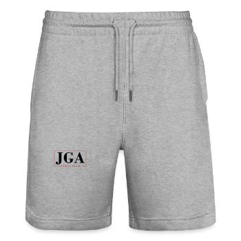 Jga Party Team Junggesellenabschied - Stanley/Stella Unisex Bio Joggingshorts Trainer  - Grau meliert - Vorne - Nik (191cm) & Marisol (170cm)