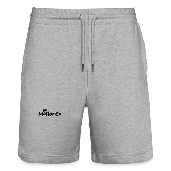 Palmier de Majorque - Short de jogging bio TRAINER Stanley/Stella unisexe - gris chiné - Devant - Nik (191cm) & Marisol (170cm)