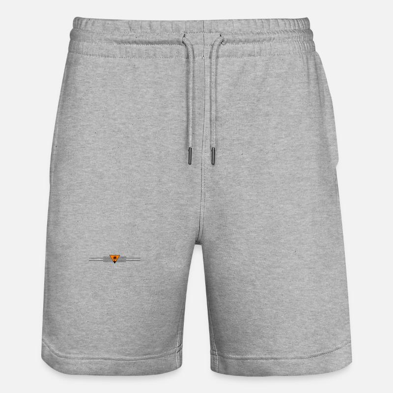 Palm tree line icon - Stanley/Stella Trainer Unisex Organic Jogging Shorts - heather grey