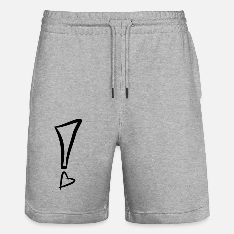 Point d’exclamation avec coeur noir - Short de jogging bio TRAINER Stanley/Stella unisexe - gris chiné