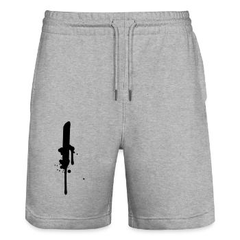 Je course ligne graffiti gouttes Farbklex spray - Short de jogging bio TRAINER Stanley/Stella unisexe - gris chiné - Devant - Nik (191cm) & Marisol (170cm)