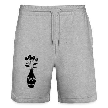 Tulip design beau vase à fleurs - Short de jogging bio TRAINER Stanley/Stella unisexe - gris chiné - Devant - Nik (191cm) & Marisol (170cm)
