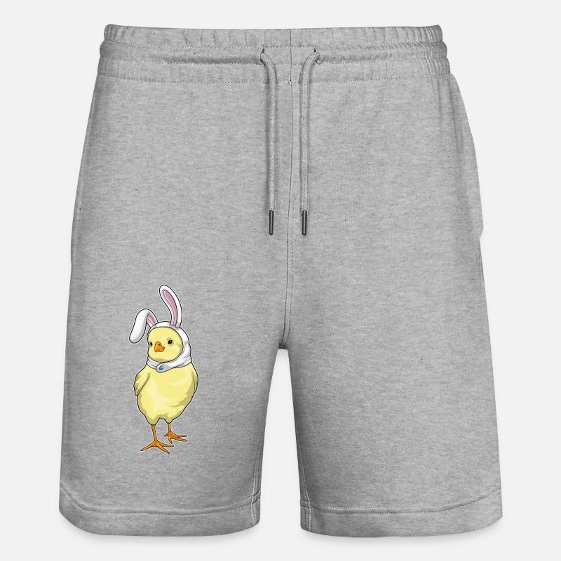 Chick Bunny Pâques - Short de jogging bio TRAINER Stanley/Stella unisexe - gris chiné