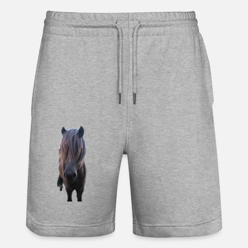 Chevaux T-shirt Cadeau Cavalier - Short de jogging bio TRAINER Stanley/Stella unisexe - gris chiné