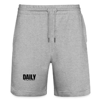 Daily Goal - Stanley/Stella Trainer Unisex Organic Jogging Shorts - heather grey - Front - Nik (191cm) & Marisol (170cm)