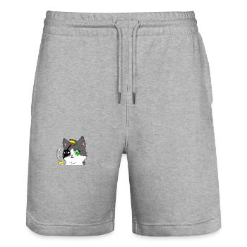 Pirate Chat - Stanley/Stella Trainer Unisex Organic Jogging Shorts - heather grey - Front - Nik (191cm) & Marisol (170cm)