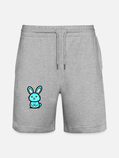 Bunny Easter Icon - Stanley/Stella Trainer Unisex Organic Jogging Shorts - heather grey