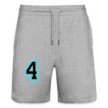 4 Symbole numérique - Short de jogging bio TRAINER Stanley/Stella unisexe - gris chiné - Devant - Nik (191cm) & Marisol (170cm)