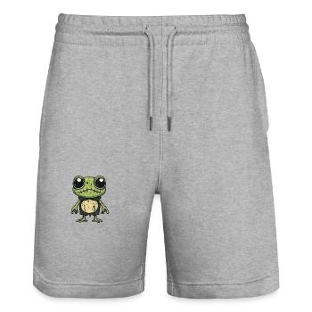 Frog Halloween Funny Zombie - Stanley/Stella Trainer Unisex Organic Jogging Shorts - heather grey - Front - Nik (191cm) & Marisol (170cm)