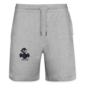 Raven Bird Halloween Funny Zombie - Stanley/Stella Trainer Unisex Organic Jogging Shorts - heather grey - Front - Nik (191cm) & Marisol (170cm)