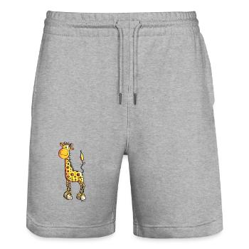 Süße Giraffe - Giraffen - Stanley/Stella Unisex Bio Joggingshorts Trainer  - Grau meliert - Vorne - Nik (191cm) & Marisol (170cm)