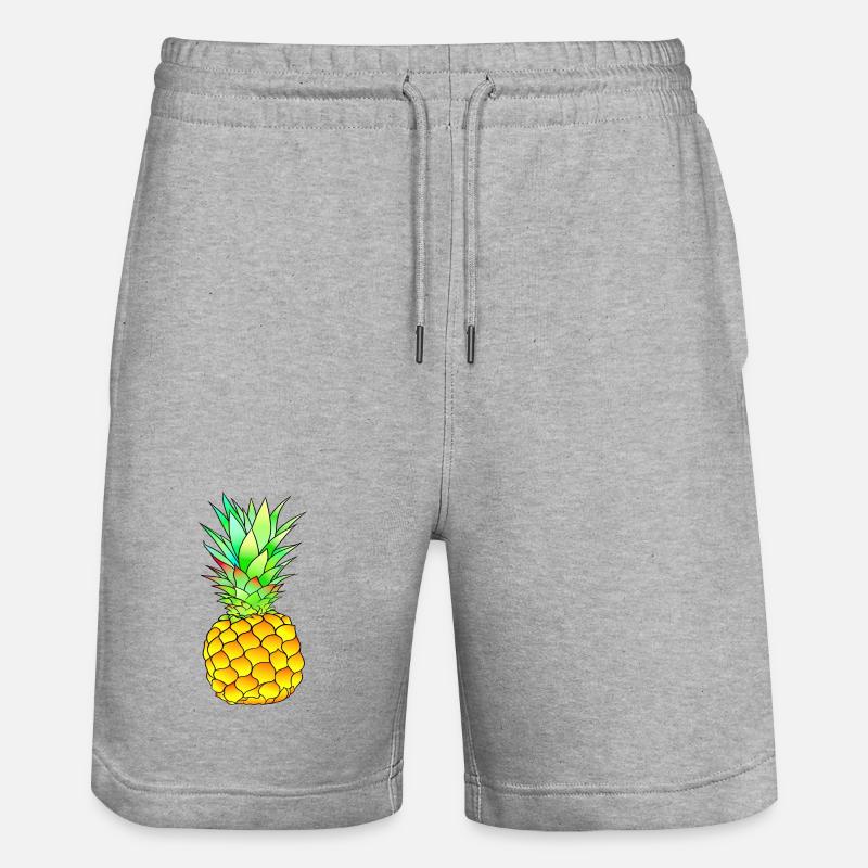 Ananas - Stanley/Stella Unisex Bio Joggingshorts Trainer  - Grau meliert
