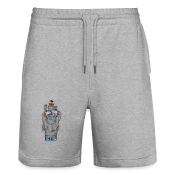 Opas haben immer Zeit Opa mit Enkel Sohn - Stanley/Stella Unisex Bio Joggingshorts Trainer  - Grau meliert - Vorne - Nik (191cm) & Marisol (170cm)