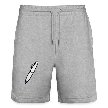 Writing pen for writer - Stanley/Stella Trainer Unisex Organic Jogging Shorts - heather grey - Front - Nik (191cm) & Marisol (170cm)