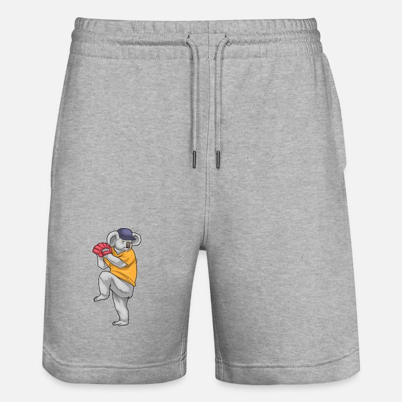 Koala Baseball Baseballhandschuh - Stanley/Stella Unisex Bio Joggingshorts Trainer  - Grau meliert