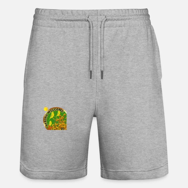 Spring welcome - Stanley/Stella Trainer Unisex Organic Jogging Shorts - heather grey