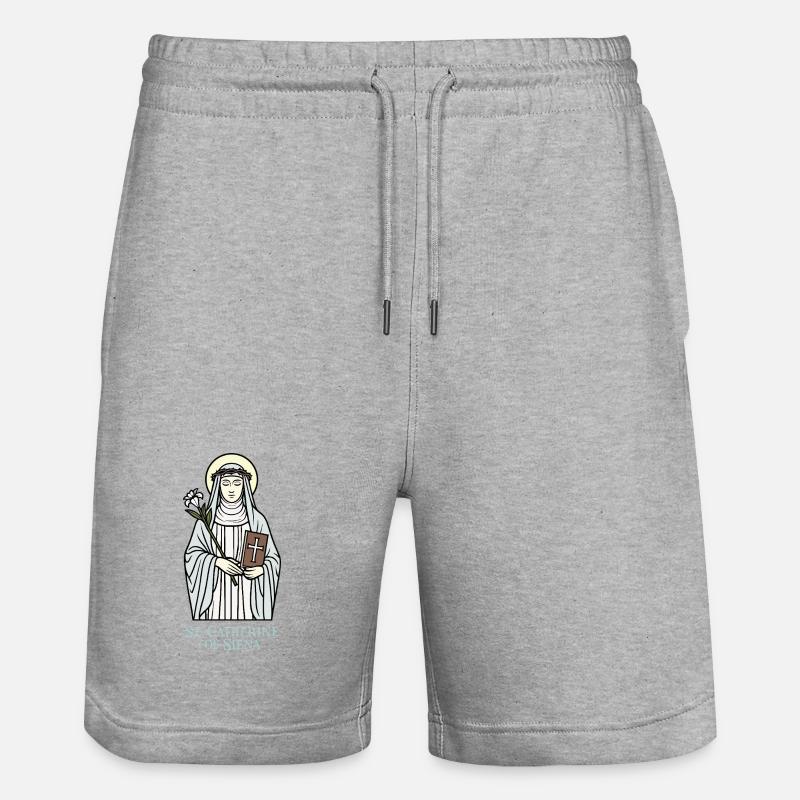 Sainte Catherine de Sienne - Short de jogging bio TRAINER Stanley/Stella unisexe - gris chiné