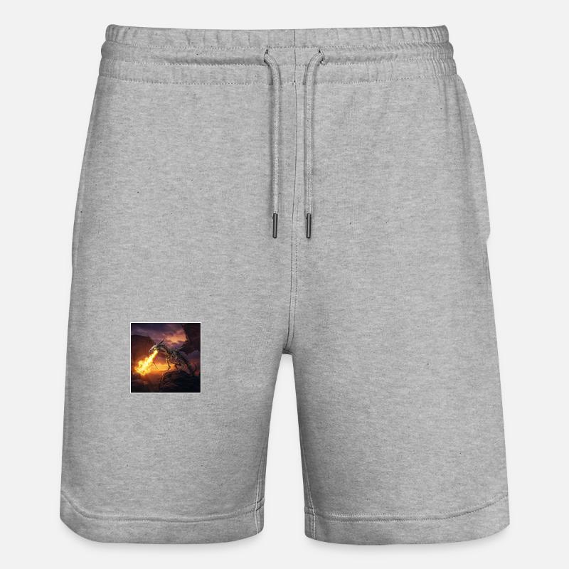 Drachen-Skelett Feuergeist - Short de jogging bio TRAINER Stanley/Stella unisexe - gris chiné