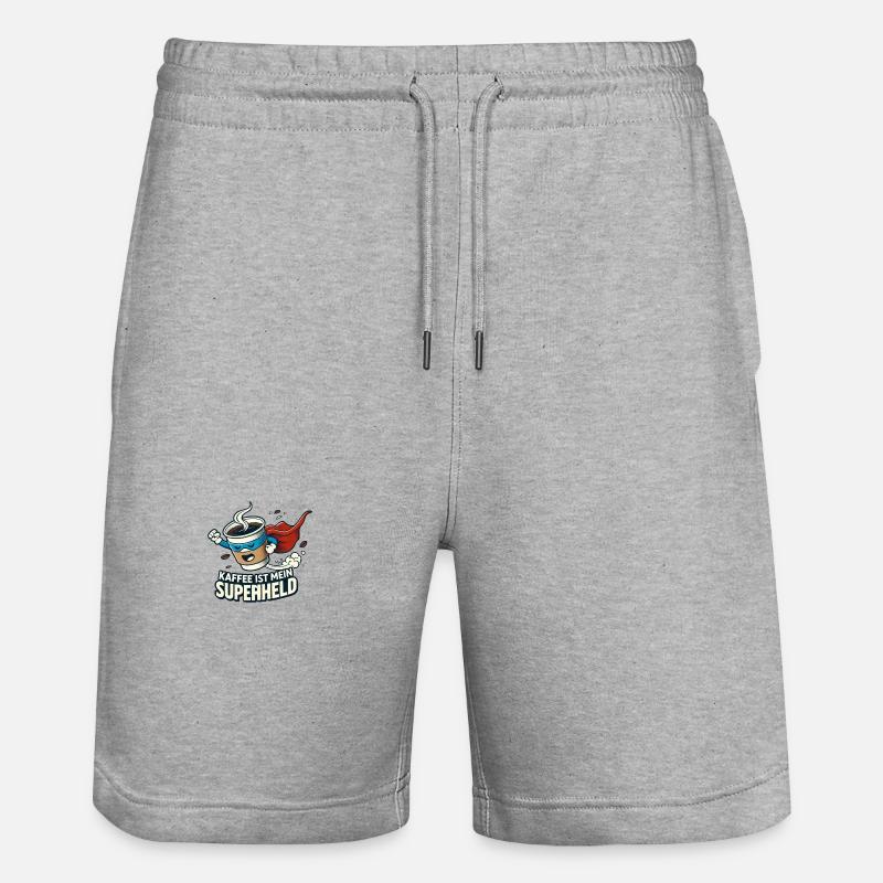 Café Super-héros Pouvoir Revigorant - Short de jogging bio TRAINER Stanley/Stella unisexe - gris chiné
