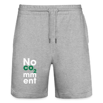 No CO2 Comment – Saubere Energie Statement - Stanley/Stella Unisex Bio Joggingshorts Trainer  - Grau meliert - Vorne - Nik (191cm) & Marisol (170cm)