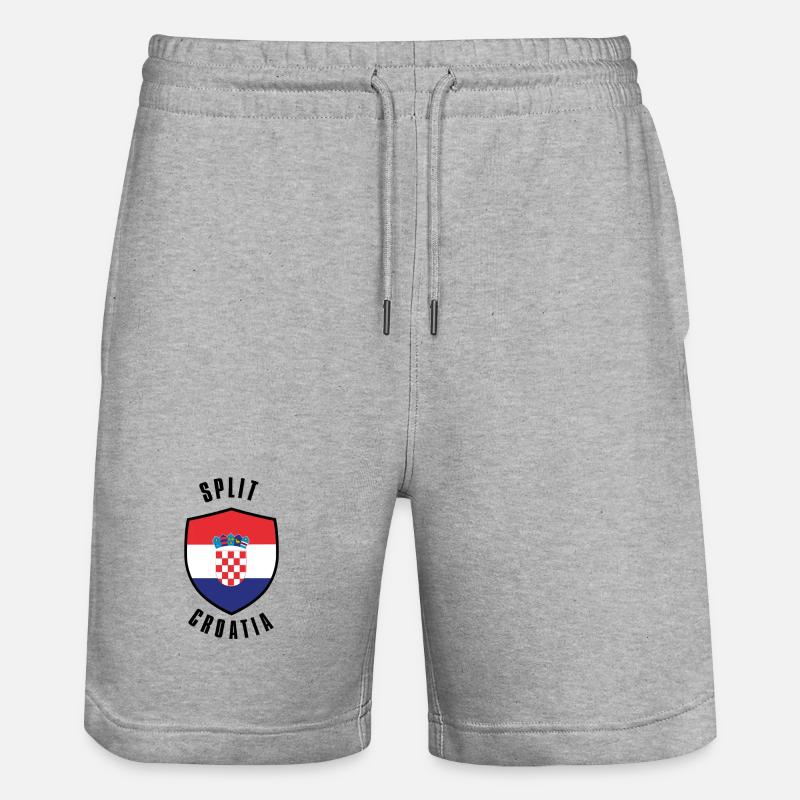 Bouclier de Croatie de Split - Short de jogging bio TRAINER Stanley/Stella unisexe - gris chiné