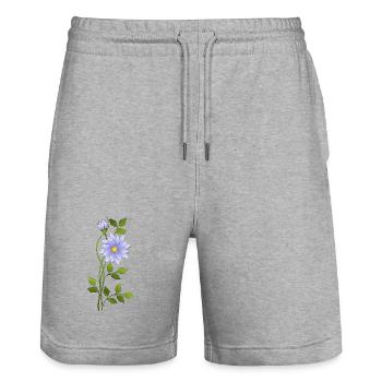 Fleur - Short de jogging bio TRAINER Stanley/Stella unisexe - gris chiné - Devant - Nik (191cm) & Marisol (170cm)